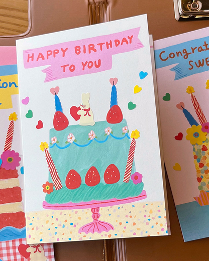 Folding Card <A letter from> Happy birthday to you