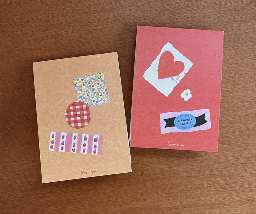 Folding Card <A letter from> Button Card - Dress