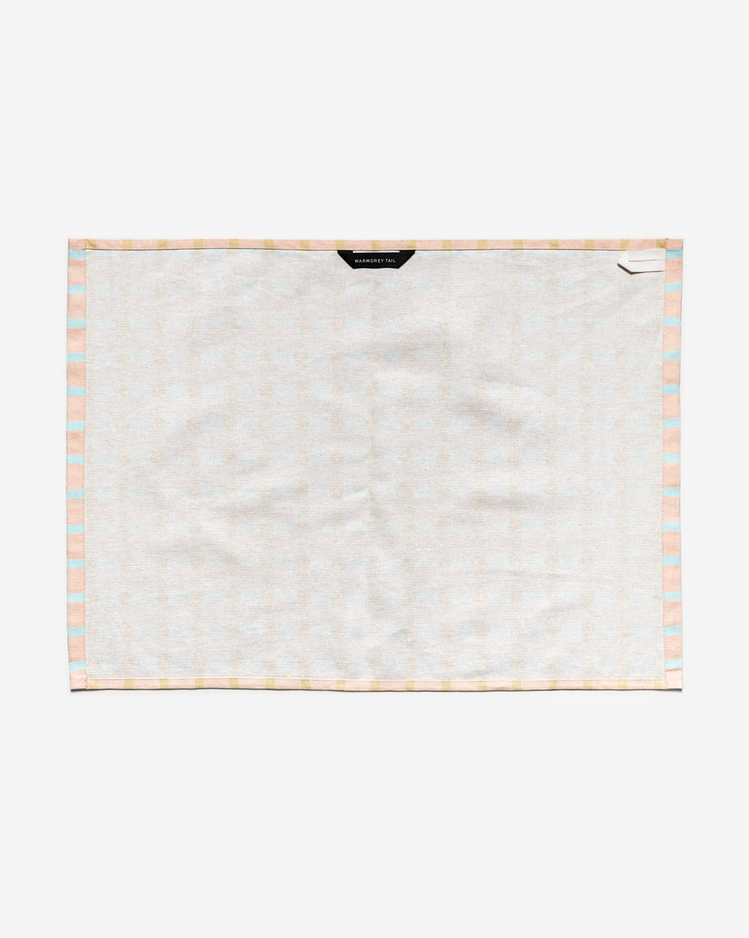 Linen-Cotton Kitchen Cloth <Warmgrey Tail> Orange on Pink