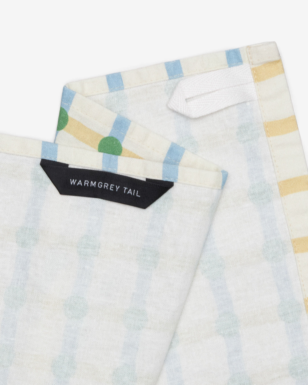 Linen-Cotton Kitchen Cloth <Warmgrey Tail> Green on Beige