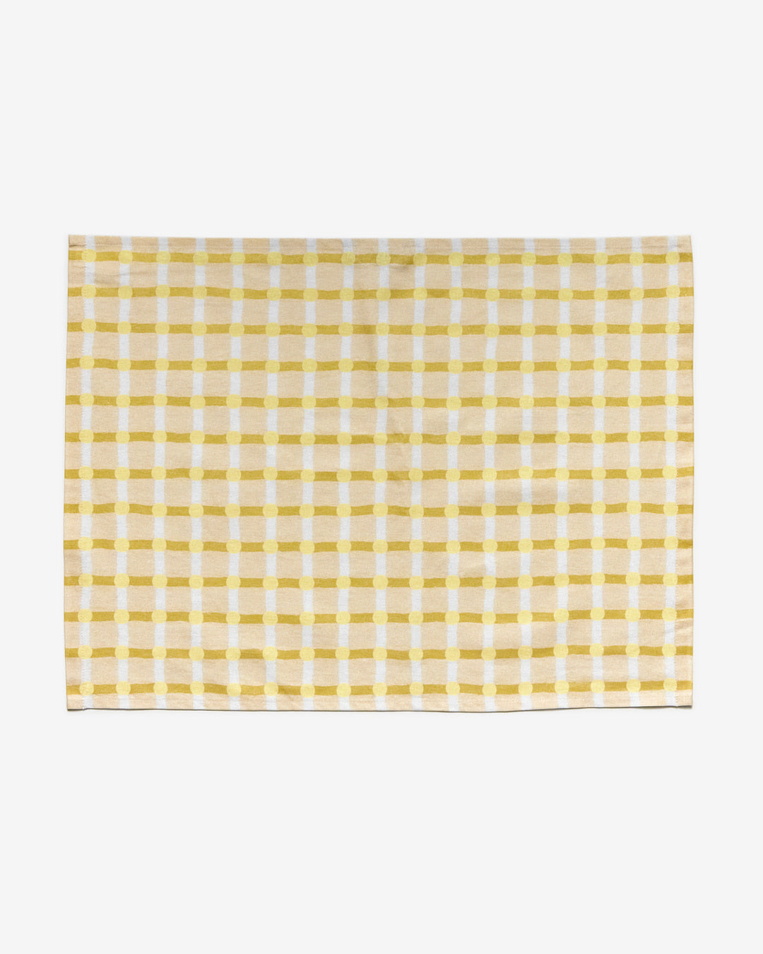 Linen-Cotton Kitchen Cloth <Warmgrey Tail> Lemon on Beige